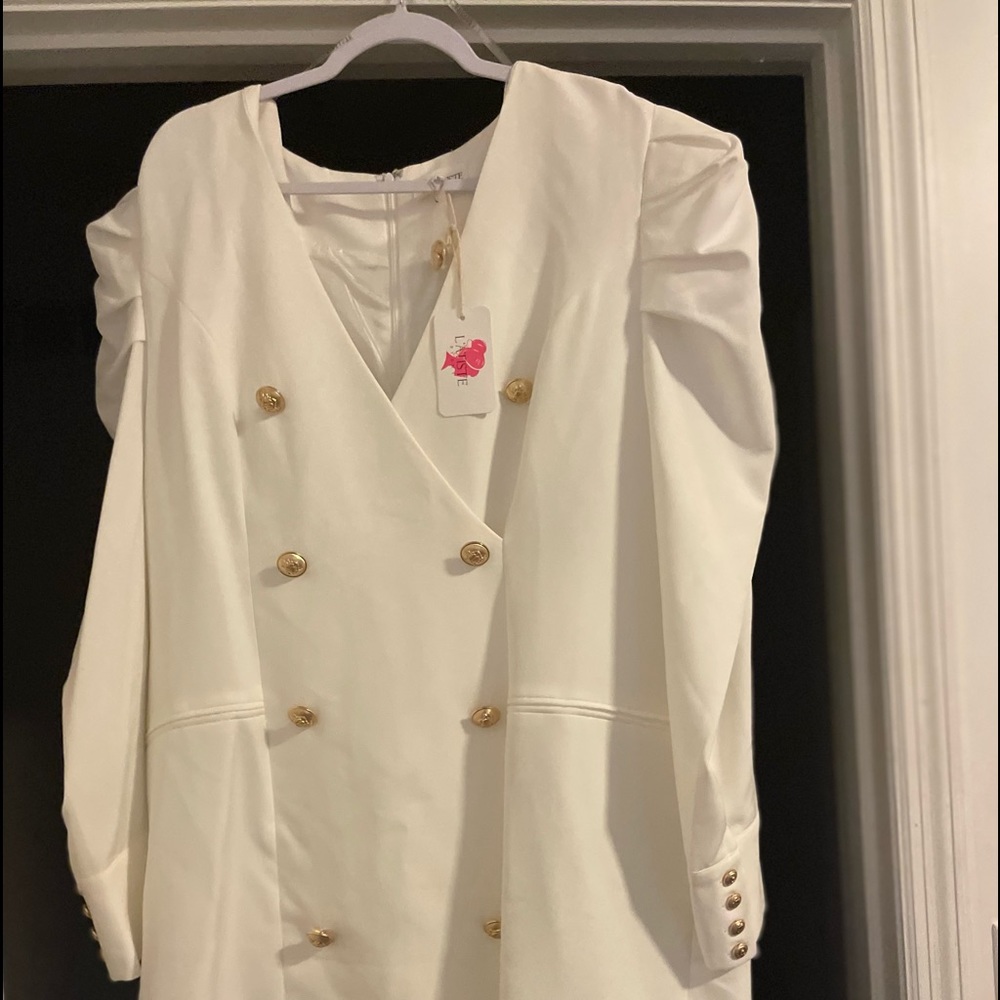 Plus Size white Blazer Dress